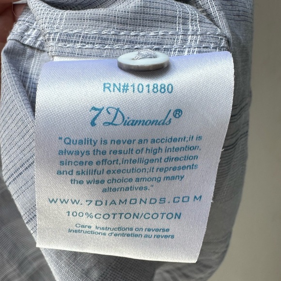 7 Diamonds | Short Sleeve Button Down Shirt | Men’s | Grey | L - Picture 6 of 6